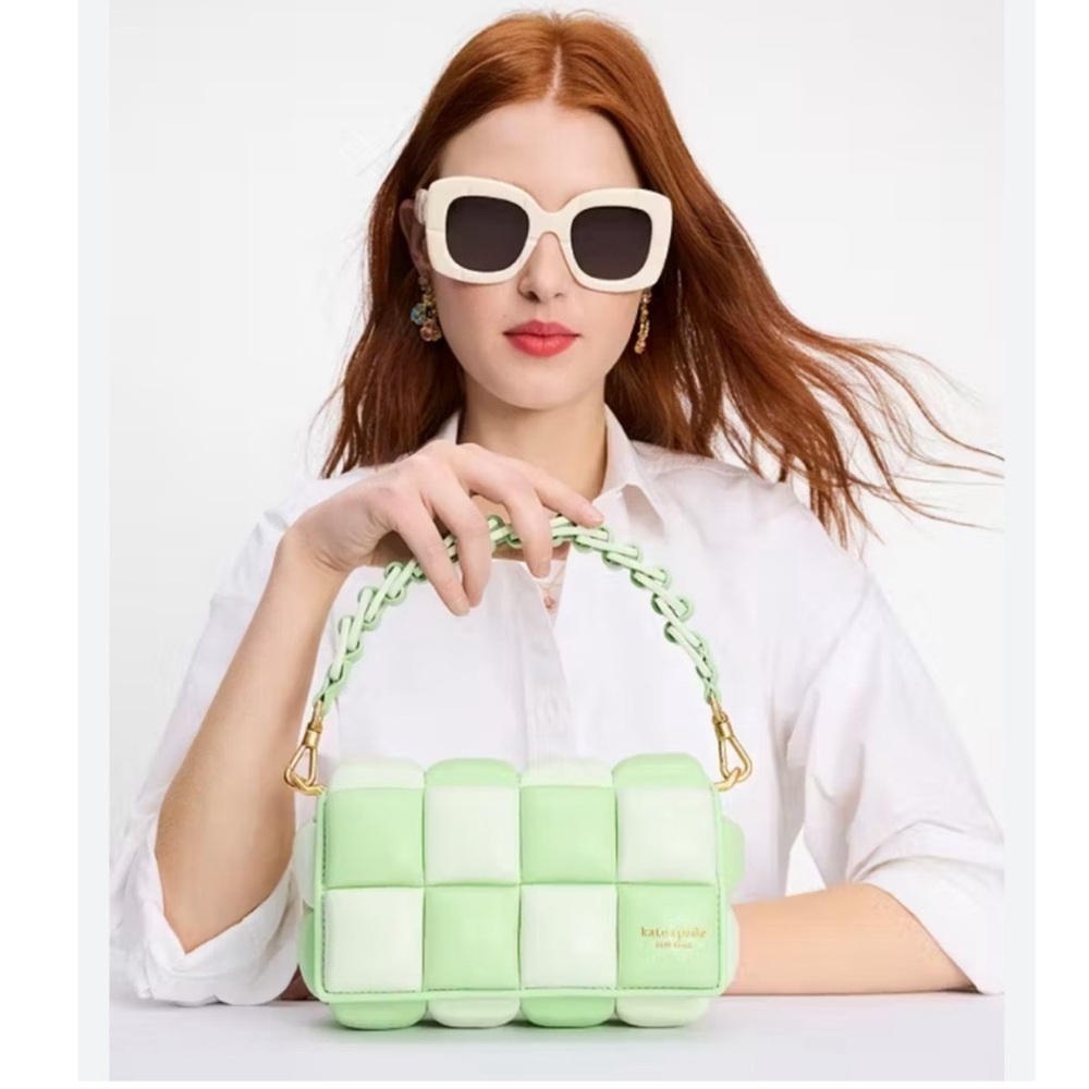 Kate Spade Boxy Colorblocked East-West Crossbody Bag, Serene Green Multi - Picture 6 of 7